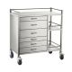Anaesthetic SS Trolley - 6 Drawer (1) 75 mm (2 & 3) 150 mm (4) 75mm (5 & 6) 100mm