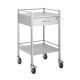 STAINLESS STEEL TROLLEYS WITH LOCK ON TOP DRAWER