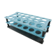 Aptaca Test Tube Rack Stand, Recyclable PP, 25D mm, 18 Holes, 235x110x75 mm, Autoclavable, Stackable, Alphanumeric Embrossed Grid, Ea