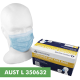 Livingstone Liv Medical Hypoallergenic Face Mask TGA 350632, Level 2 Tested, 3-Ply, EN14683 Type IIR, ASTM F2100-19, Earloop, Blue, Latex Free, 50/Box