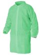 Disposable Polypropylene Lab Coat No Pocket Green 