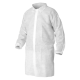 Disposable Polypropylene Lab Coat No Pocket White
