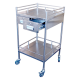 Livingstone Stainless Steel Trolley, 490L x 490W x 900H mm, with Two Drawers, Side By Side 46L x 21W x 10.5H cm, Each