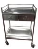 Livingstone Stainless Steel Trolley, 650L x 490W x 900H mm, with Two Drawers, Side By Side 47L x 29.5W x 11H cm, Each