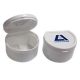 Livingstone Recyclable Polypropylene Denture Cup, Hinged Lid, with Strainer, 90 x 85 x 55mm, White Colour, Each