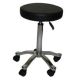 Livingstone Cutting Stool, Round with Chrome Base, Black, Each