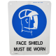 Livingstone Printed Sign 'Face Shield Must Be Worn', 225 x 300 mm,  Polypropylene, Each