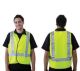 Livingstone High Visibility Safety Vest, Large, H Back Reflective Pattern, Yellow, Day/Night Use, Each