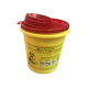 Livingstone Needles Sharps Waste Collector, 1.4 Litres, with Clip Lid and Finger Guard, Round, Recyclable Plastic, Yellow, 20 per Carton