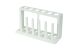 Livingstone Test Tube Rack Stand, 19mm Test Tube Diameter, 6 Holes with 6 Pegs, 17 x 5.7 x 9.5cm, White Colour, Autoclavable, Each