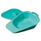 Livingstone Bedpan with Lid, Slipper Type, UK made, 335 x 245mm, Green Polypropylene  Plastic, Autoclavable to 120 degrees, GST Free